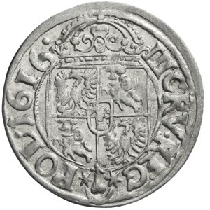 Zygmunt III, Trzykrucierzówka 1616 Kraków, herb Sas, T.14mk., R4