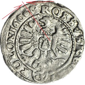R-, Zikmund III Vasa, groš 1606, ofset legendy GRO nad orlicí