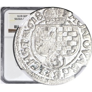 Schlesien, Herzogtum Legnicko-Brzesko-Wołowskie, 3 Krajcars 1618, Zloty Stok, gemünzt