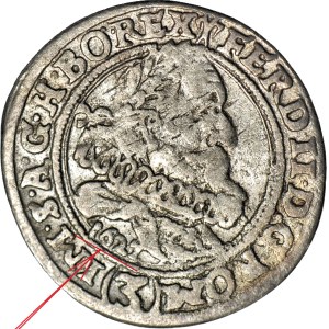 R-, Śląsk, Ferdynand II, 3 krajcary 1627 (HR), Wrocław, DATA POD POPIERSIEM