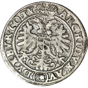 R-, Śląsk, Ferdynand II, 3 krajcary 1627 (HR), Wrocław, DATA POD POPIERSIEM
