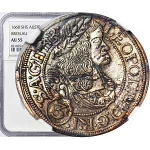 Silesia, Leopold I, 3 krajcars 1668 SHS, Wrocław, SIL, minted
