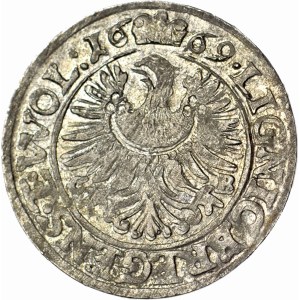 RR-, Silesia, Chrystian Volovsky, 3 krajcary 1669, Brzeg, extra punctuation marks!