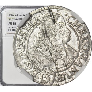 RR-, Śląsk, Chrystian Wołowski, 3 krajcary 1669, Brzeg, dodatkowe znaki interpunkcyjne!