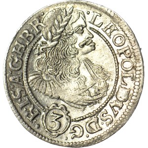 Schlesien, Leopold I., 3 krajcars 1670 Wrocław, geprägt