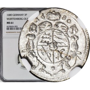 Śląsk, Księstwo Oleśnickie, Krystian Ulryk, Greszel 1680, Oleśnica, koniczynka