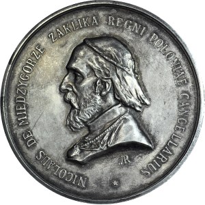 RRR-, Medal 1893, Mikolaj Zaklika of Międzygórze, Grand Crown Chancellor, SILVER, 59mm, 90gr. mintage of 15 pieces