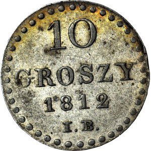 Księstwo Warszawskie, 10 groszy 1812, piękne