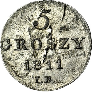 Herzogtum Warschau, 5 Pfennige 1811 IB, schön
