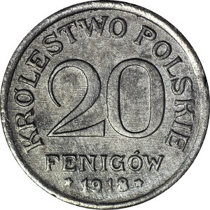 Regno di Polonia, 20 fenig 1918, coniata