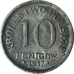 Regno di Polonia, 10 fenig 1917, coniata