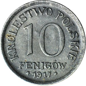 Regno di Polonia, 10 fenig 1917, all'anno