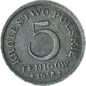 Kingdom of Poland, 5 fenig 1918, nice
