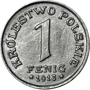Królestwo Polskie, 1 fenig 1918, menniczy
