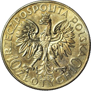 10 zlotych 1933, Head, Warsaw, minted