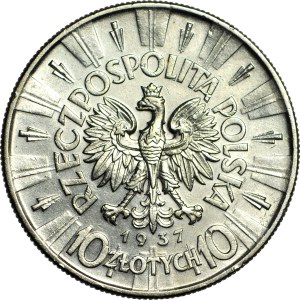 10 zlotys 1937, Pilsudski, beautiful