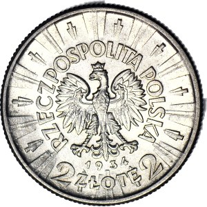 2 zlote 1934, Pilsudski, minted