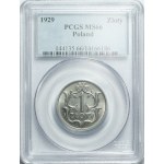 1 złoty 1929, PCGS MS66, zjawiskowe