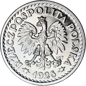 1 złoty 1928, wieniec z kłosów, próba, KOPIA