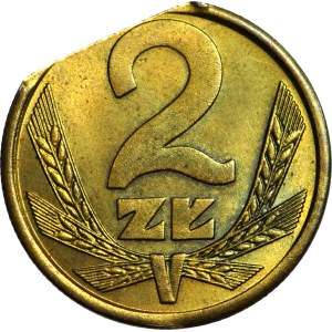 RR-, 2 złote 1980, DESTRUKT, końcówka blachy, mennicze