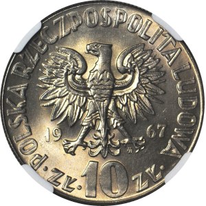 10 zloty 1967, Nicolaus Copernicus, plus petit tirage, monnayé