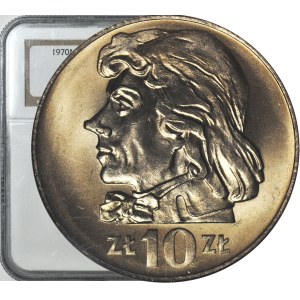 10 zlotych 1970, Tadeusz Kościuszko, thick date, mint