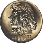 10 zlotych 1970, Tadeusz Kościuszko, thick date, mint