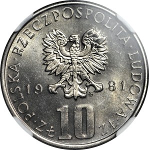 10 zlotych 1981, B. Prus, mint