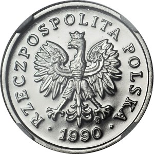 5 penny 1990, squisito, CAMPIONE, nichel