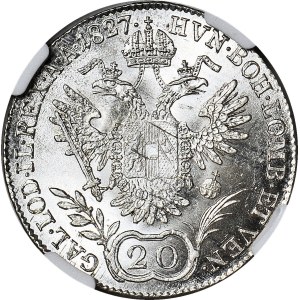 Austria, Francesco II, 20 krajcars 1827 A, Vienna, coniato