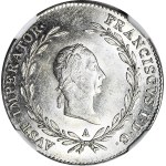 Austria, Francesco II, 20 krajcars 1827 A, Vienna, coniato