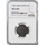 USA, 2 cents 1864, Large motto, minted