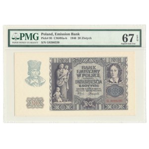 20 zlotych 1940, ser. G (MAX note for ser. G)