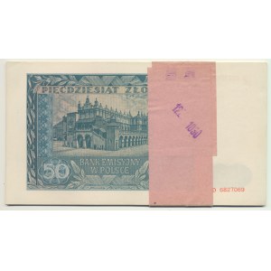 50 zloty 1941 - D - original bank parcel (20pcs), rarer series.