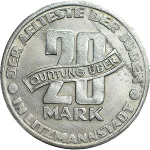 Ghetto, 20 marks 1943, aluminum, most dangerous counterfeit, 1970s