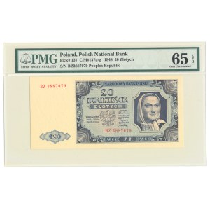 20 zlotych 1948, ser. BZ, rare and last of the series, Gucwa G4