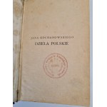 JANA KOCHANOWSKIEGO DZIEŁA POLSKIE - ed. by Jan Lorentowicz, Volume III PSAŁTERZ DAWIDOWY and Volume I PHAENOMENA, MONOMACHIA...Edycya Tadeusza Mostowskiego in Warsaw, 1803. [blurb].