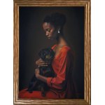 Katarzyna Rekiel, Girl with a dachshund II, 2025