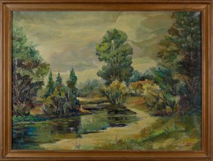 Edward GRELA (1916-?), Pejzaż wiejski, 1987