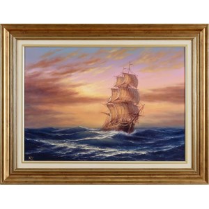 Michal KARPEZO (b. 20th century), Under Full Sails