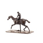 Edgar Degas (1834 Paris - 1917 Paris), Cheval au galop sur le pied droit avec son jockey.