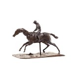 Edgar Degas (1834 Paris - 1917 Paris), Cheval au galop sur le pied droit avec son jockey.