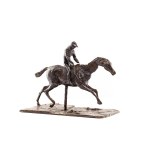Edgar Degas (1834 Paris - 1917 Paris), Cheval au galop sur le pied droit avec son jockey.