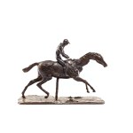 Edgar Degas (1834 Paris - 1917 Paris), Cheval au galop sur le pied droit avec son jockey.