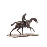 Edgar Degas (1834 Paris - 1917 Paris), Cheval au galop sur le pied droit avec son jockey.