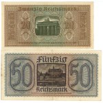Germania, serie di 5 banconote da 1, 2, 5, 20 e 50 marchi (1940-1945)