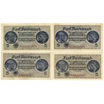 Germany, set of 8 banknotes, 5 marks (1940–1945)