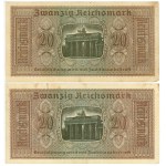 Germany, set of 8 banknotes, 20 marks, 1940–1945