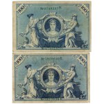 Germania, serie di 4 banconote da 100 marchi del 1908, numerazione verde