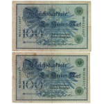 Germania, serie di 4 banconote da 100 marchi del 1908, numerazione verde